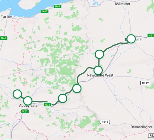 Map of Limerick Greenway