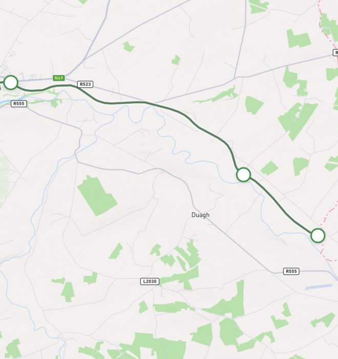 Map of Listowel – Abbeyfeale Greenway