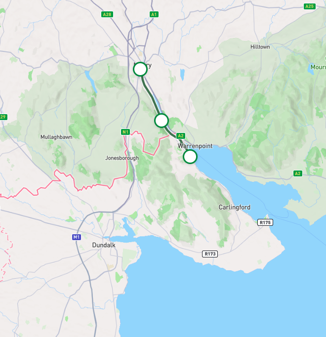 Map of Carlingford Lough Greenway