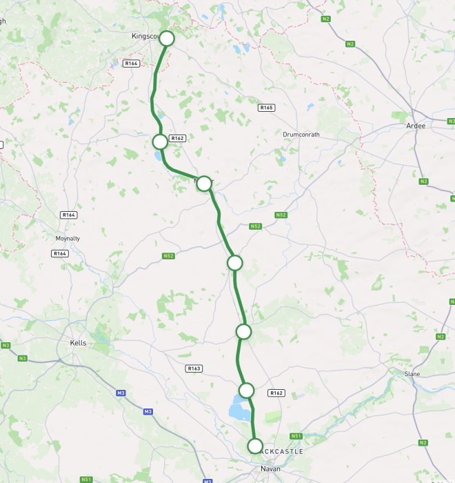 Map of Boyne Valley – Lakelands Greenway