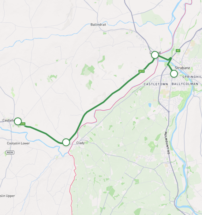 Map of North West Network Greenway – Strabane